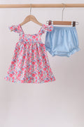 Pink Floral Bloomer Set