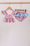 Pink Floral UPF Swim Set