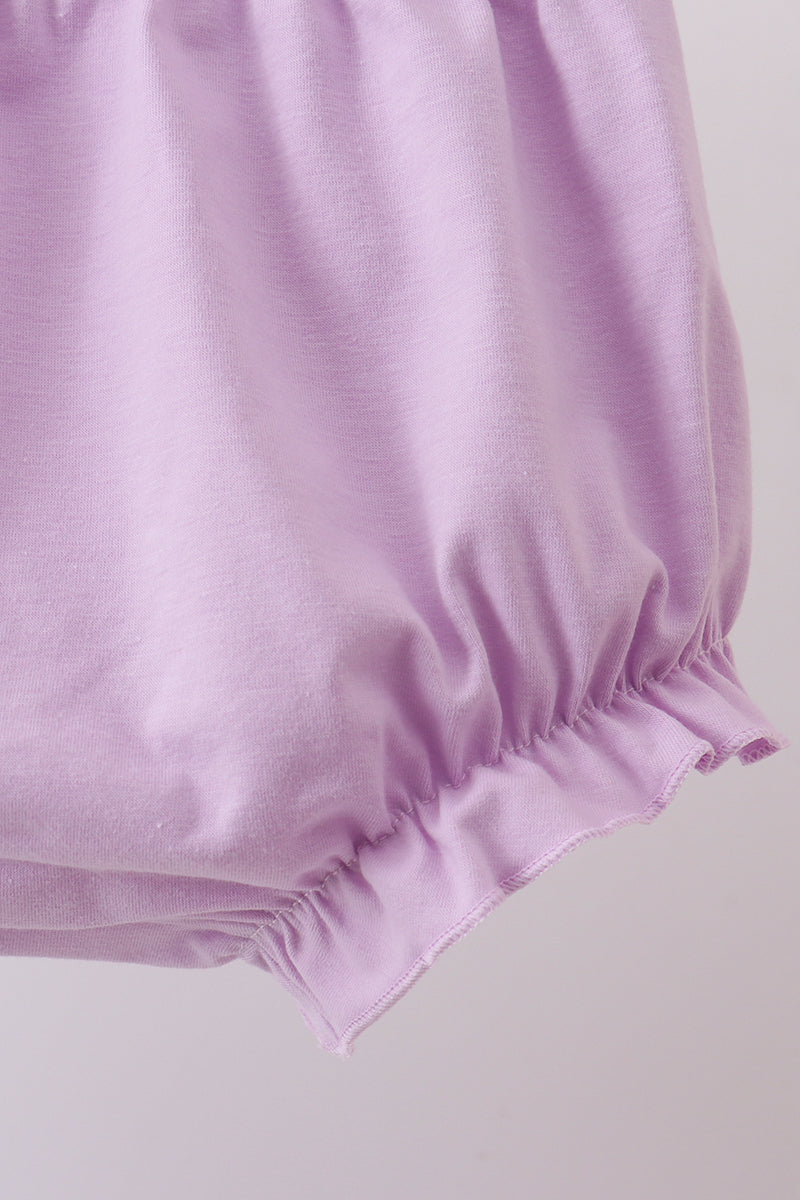 Purple floral print bow bloomer set