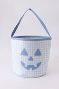 Blue Pumpkin Applique Gingham Basket