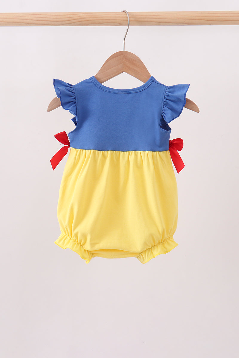 Royal blue&mustard character ruffle bubble