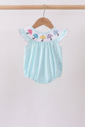 Blue Umbrella Smocked Bubble