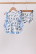Blue Beach Bloomer Set