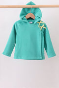Turquoise Fleece Bow Coat